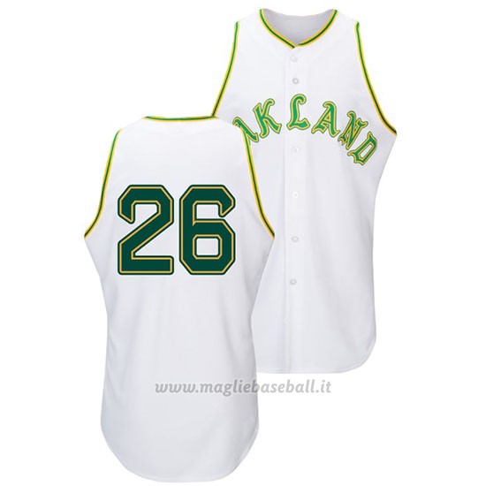 Maglia Baseball Uomo Oakland Athletics Matt Chapman Throwback 1968 Bianco